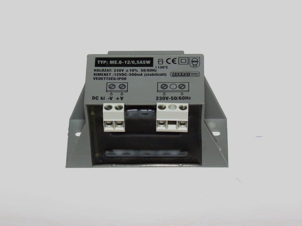 MAKRAI ME.6-12/0,5ASW kamera segédtáp (12VDC/500mA - stabilizált)